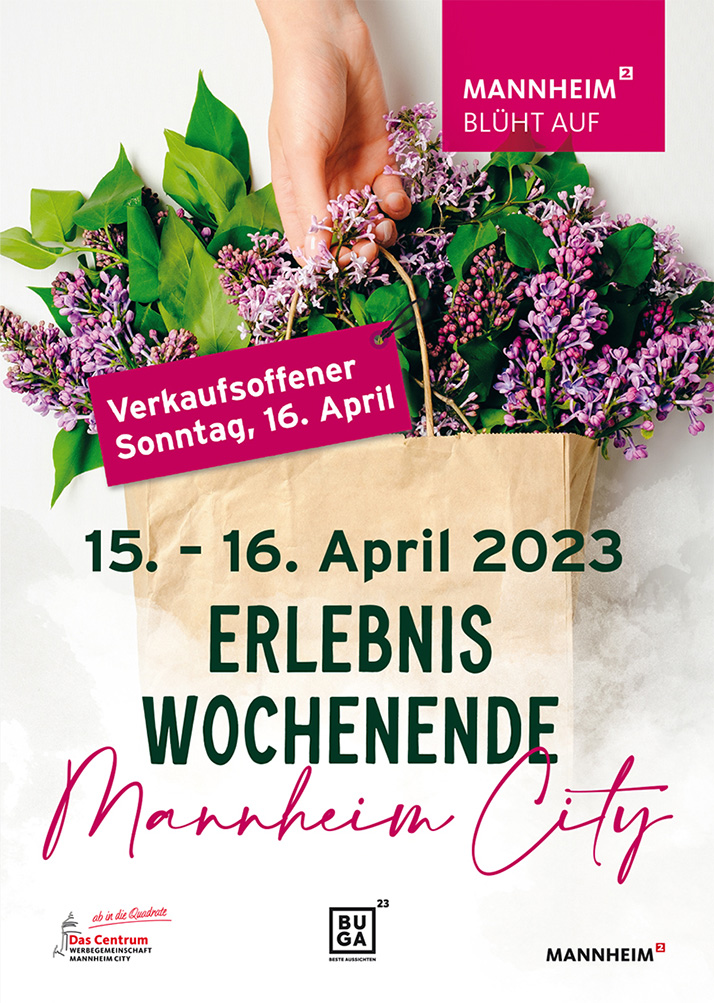 Plakat Mannheim blht auf Erlebniswochenende A3
